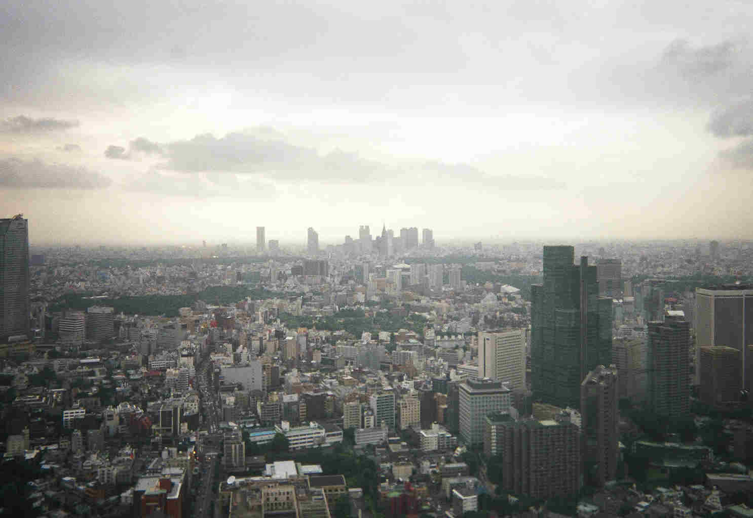 tokyo clean sky and shinjukus buildings